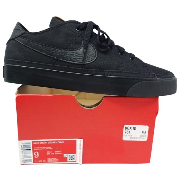 Nike Court Legacy Canvas Cork Black Low Top Sneakers New - Picture 13 of 13